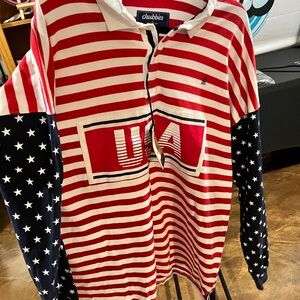 Chubbies Men Patriotic 1/2 Button down heavy duty long sleeve shirt.